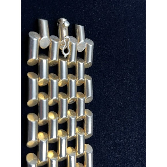 Vintage 1940's Linear Link 14k Gold Bracelet 80+ G - Picture 3 of 12